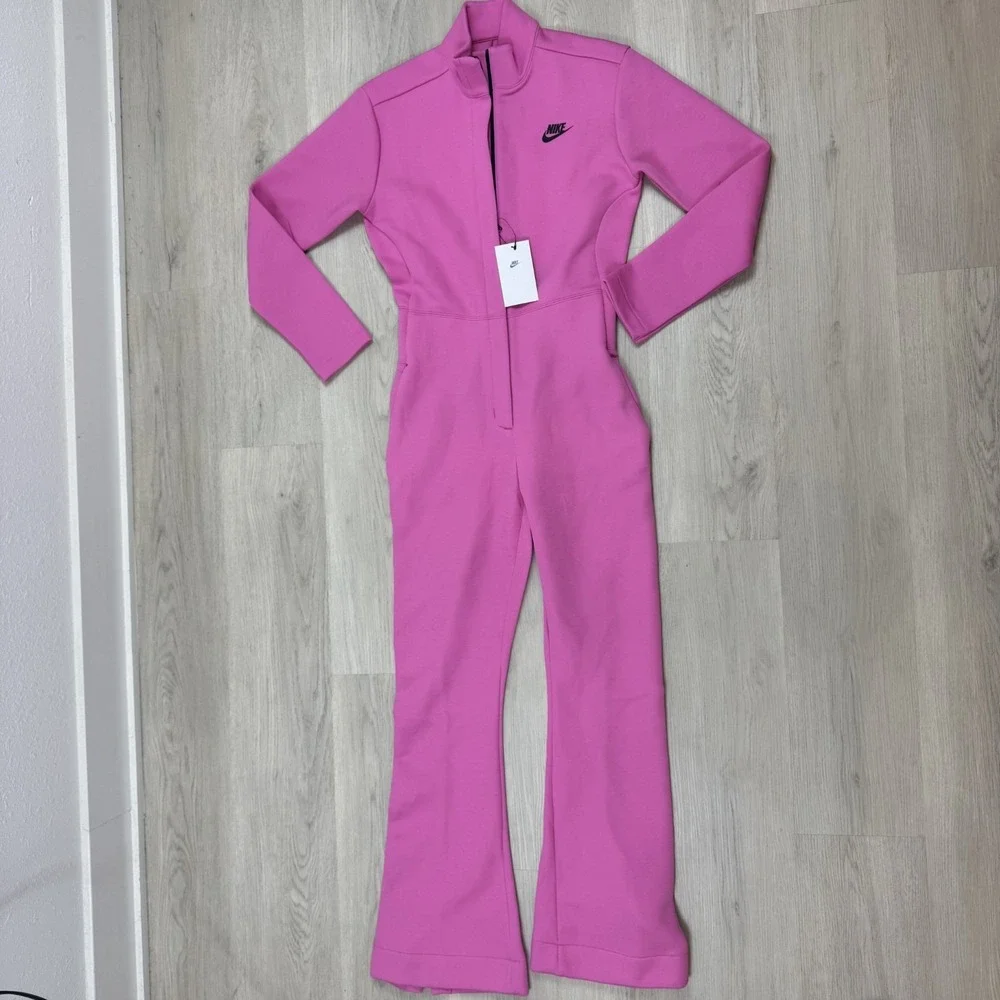 Nike Sportswear Tech Fleece Jumpsuit Womens Small Pink HV4095 675 $185
